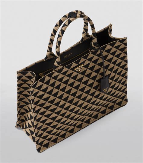 prada jacquard tote bag